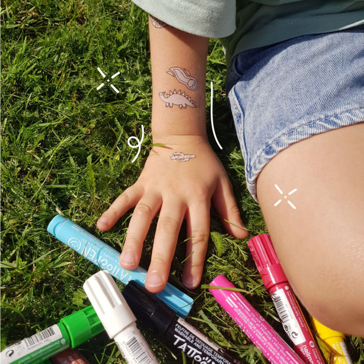 NAILMATIC. Temporary coloring tattoos - Dinosaurs