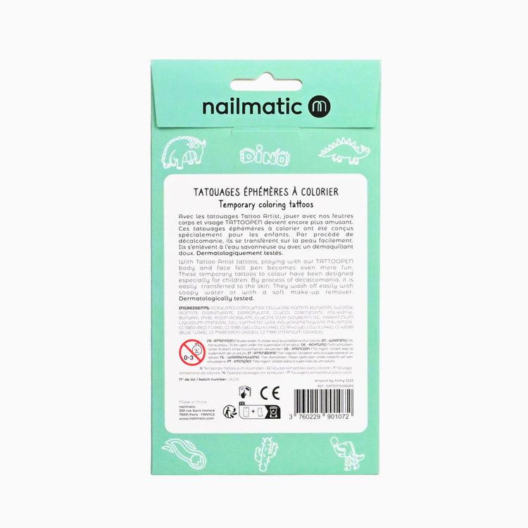 NAILMATIC. Temporary coloring tattoos - Dinosaurs