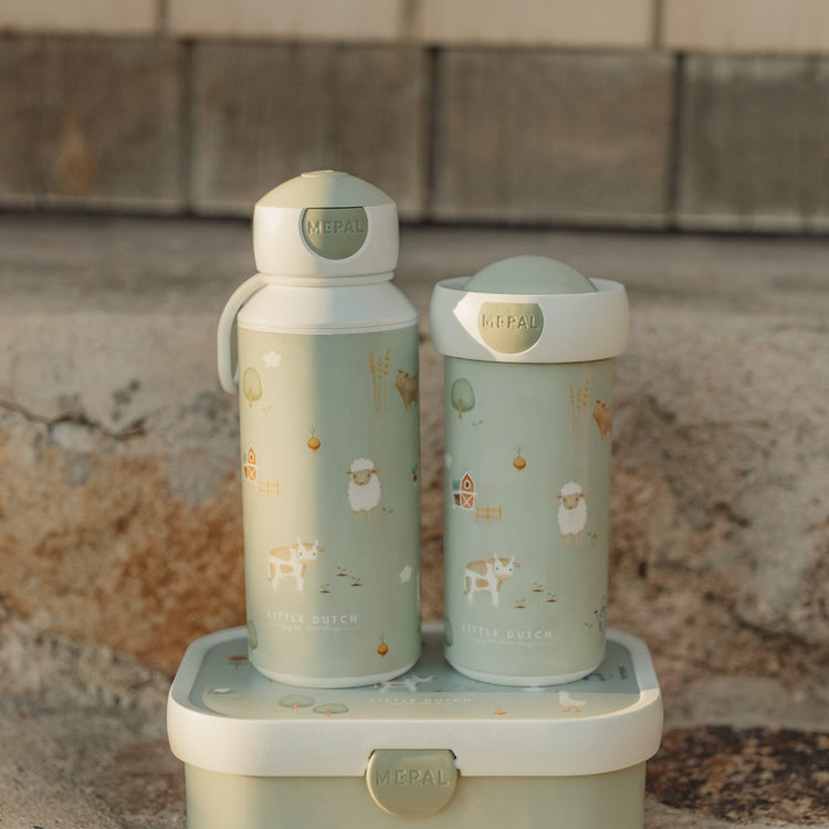 LITTLE DUTCH. Drinking bottle pop-up campus 400 ml - Little Farm