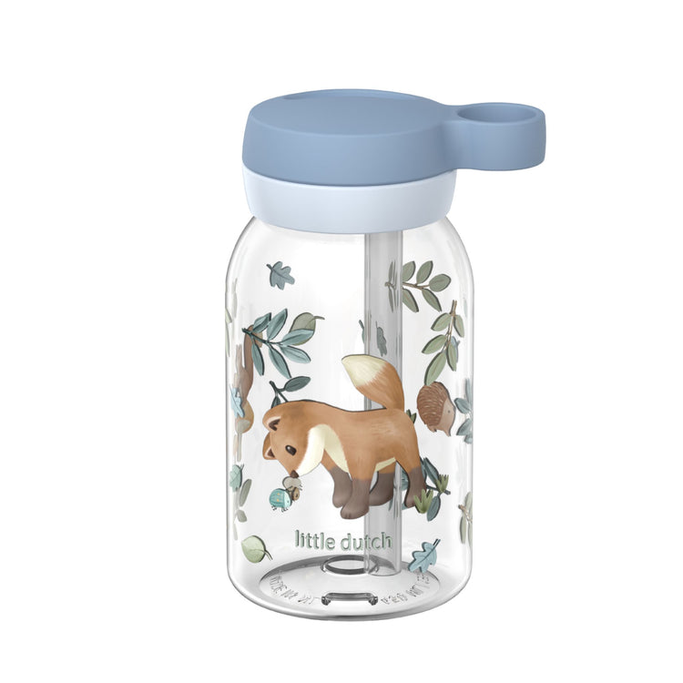 LITTLE DUTCH. Μπουκάλι με καλαμάκι campus 450 ml - Forest Friends