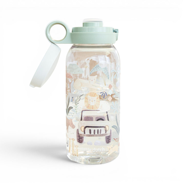 LITTLE DUTCH. Drinking bottle with flip cap Campus 600 ml - Safari Friends