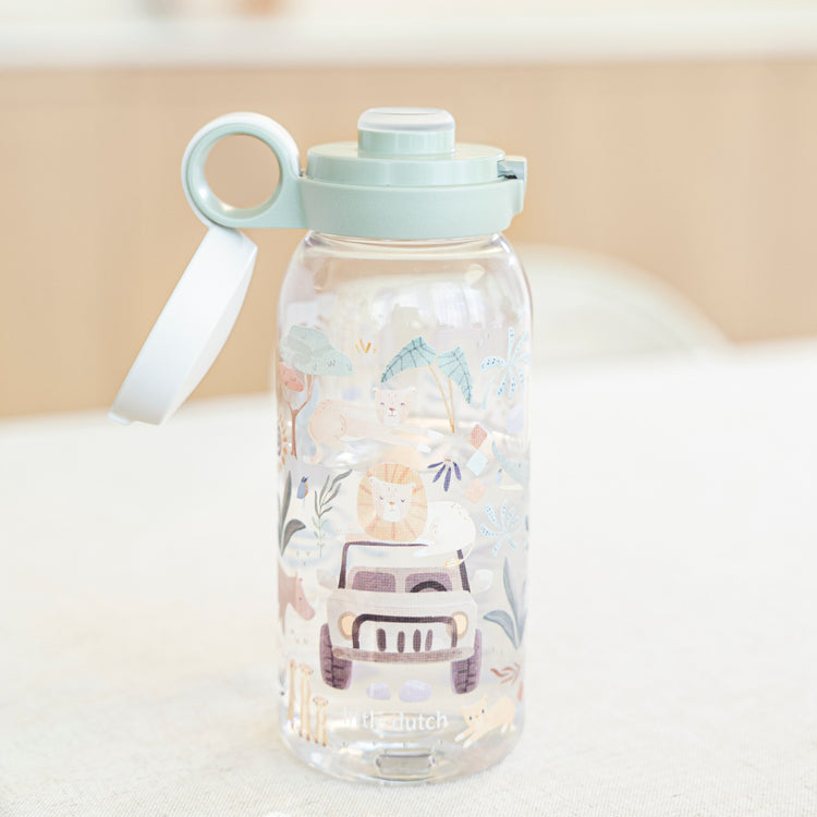 LITTLE DUTCH. Drinking bottle with flip cap Campus 600 ml - Safari Friends