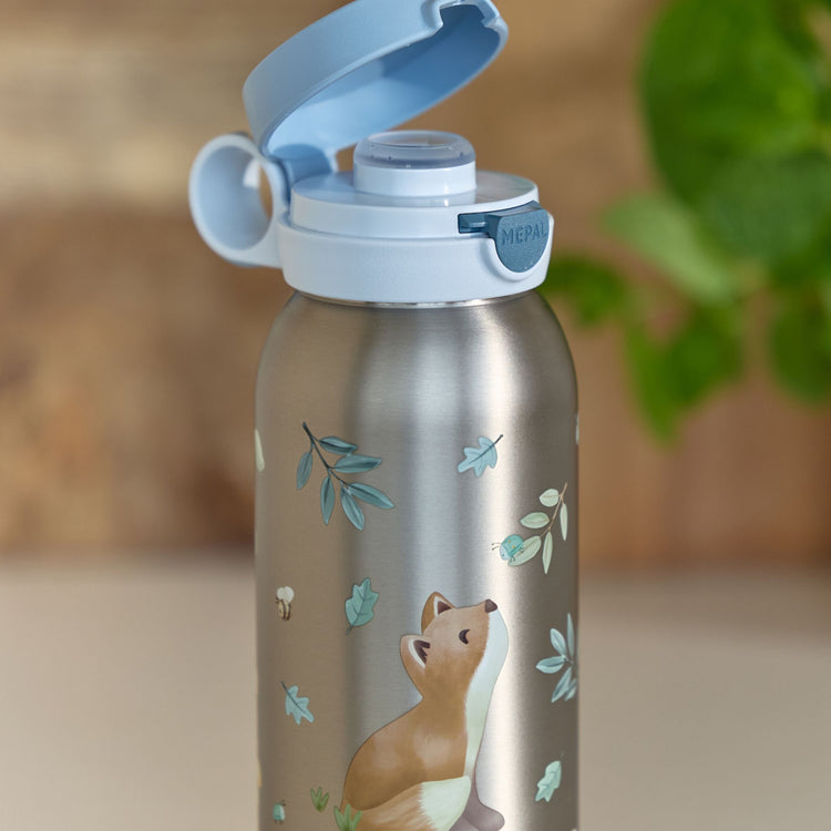 LITTLE DUTCH. Ανοξείδωτο μπουκάλι - θερμός flip-up campus 500 ml - Forest Friends