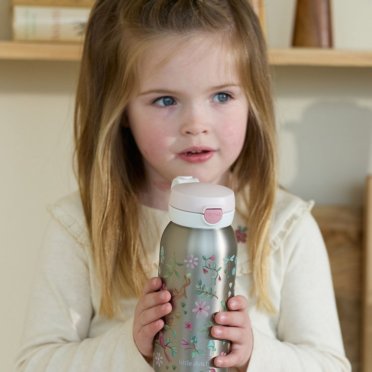 LITTLE DUTCH. Ανοξείδωτο μπουκάλι - θερμός flip-up campus 500 ml - Fairy Wonders
