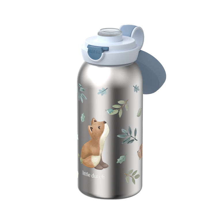 LITTLE DUTCH. Ανοξείδωτο μπουκάλι flip-up campus 600 ml - Forest Friends