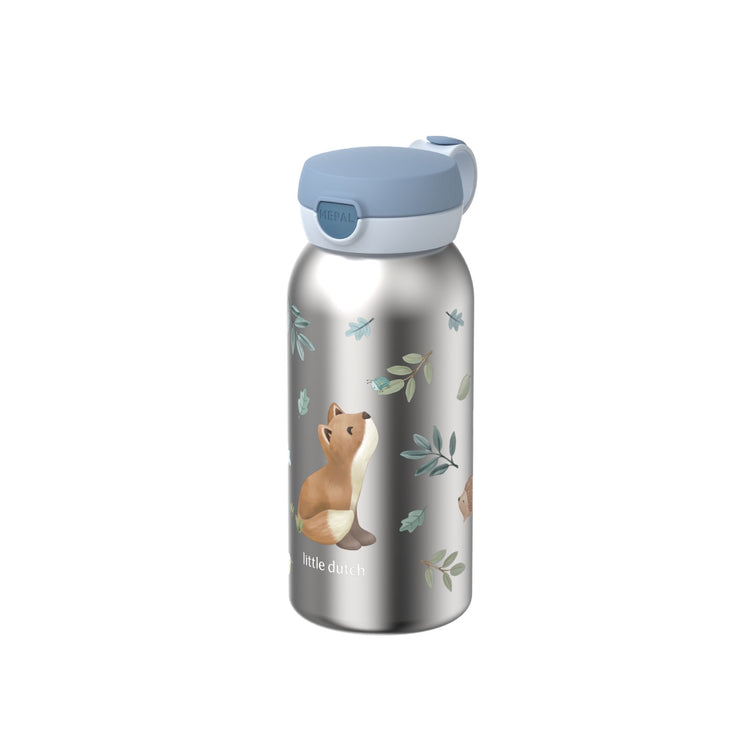 LITTLE DUTCH. Ανοξείδωτο μπουκάλι flip-up campus 600 ml - Forest Friends