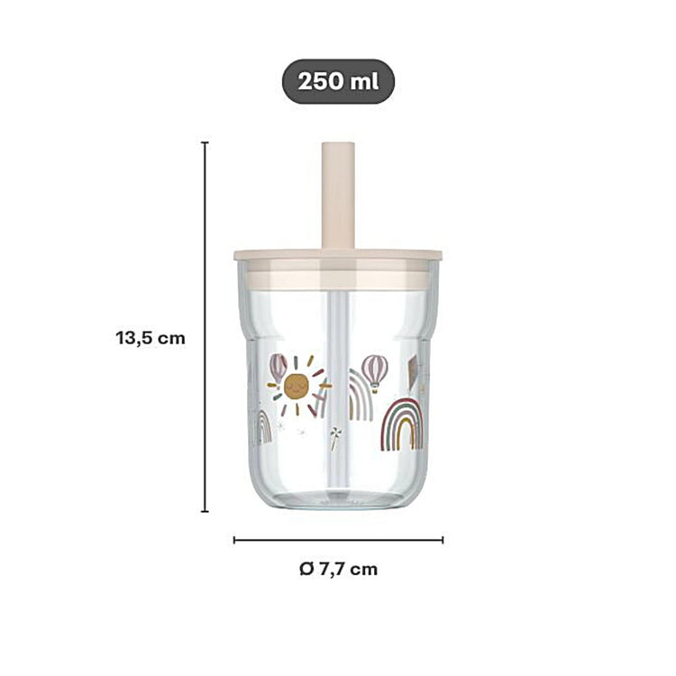 LITTLE DUTCH. Children's glass Mio 250 ml with straw - Forest Friends