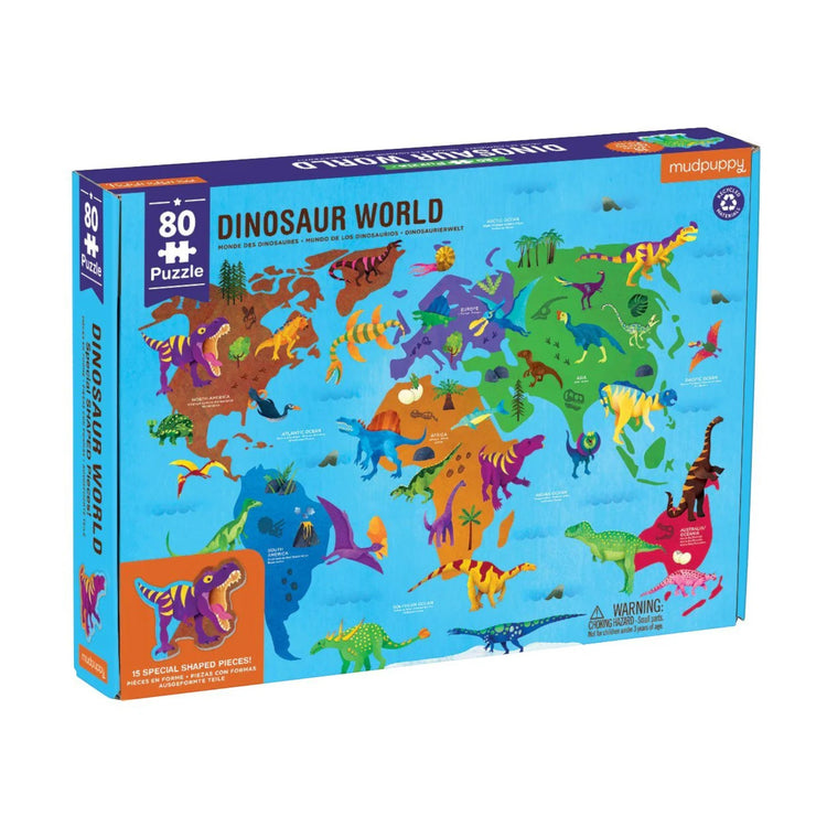 MUDPUPPY. Dinosaur World 80 Piece Geography Puzzle