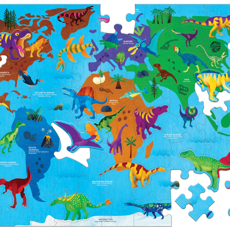 MUDPUPPY. Dinosaur World 80 Piece Geography Puzzle