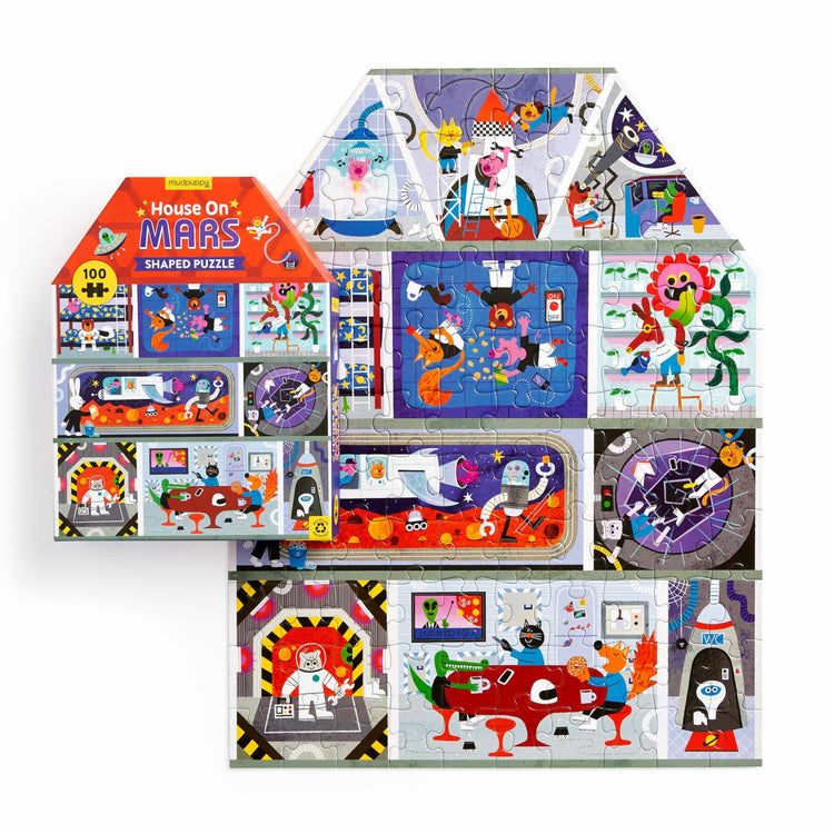MUDPUPPY. House on Mars 100 Piece House-Shaped Puzzle