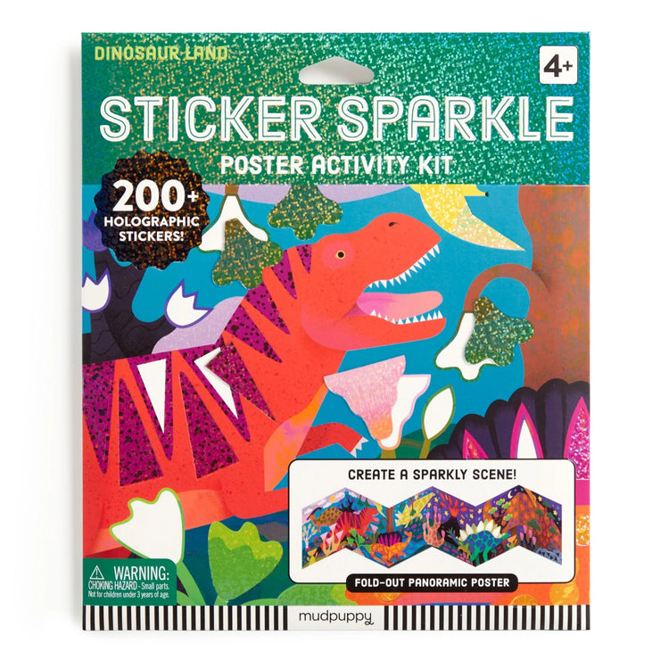 MUDPUPPY. Dinosaur Land Sticker Sparkle Poster Activity Kit