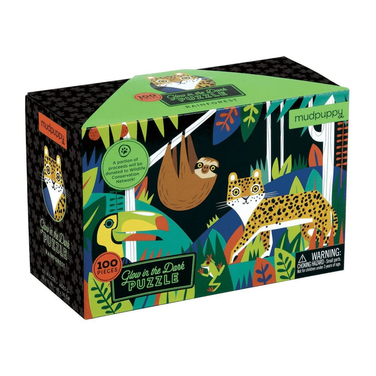 MUDPUPPY. Rainforest 100 pcs glow in the dark puzzle