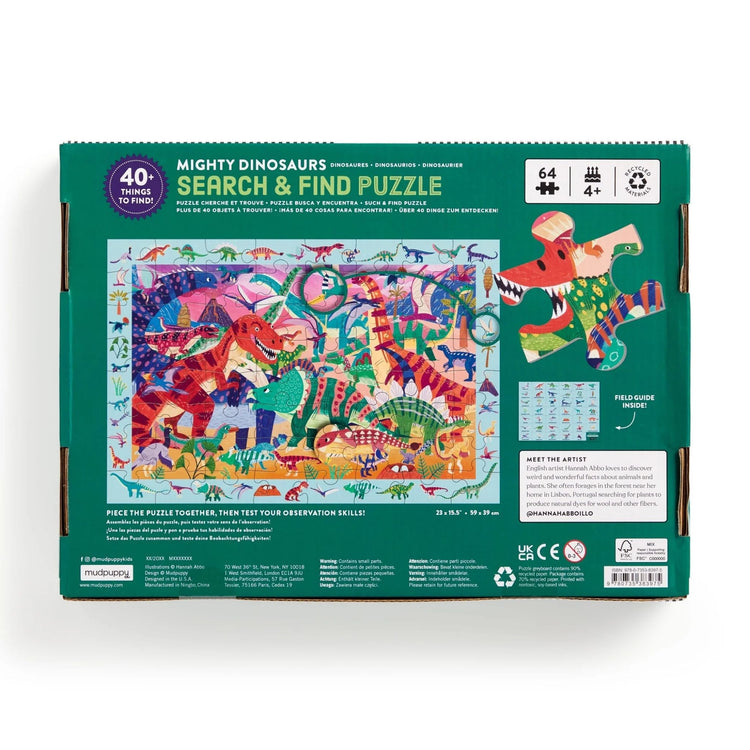 MUDPUPPY. Mighty Dinosaur 64 Piece Search & Find Puzzle