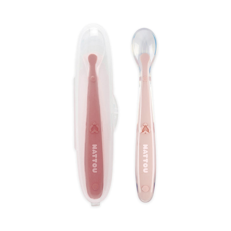 MEALTIME. Set of 2 spoons with protection case (pink)