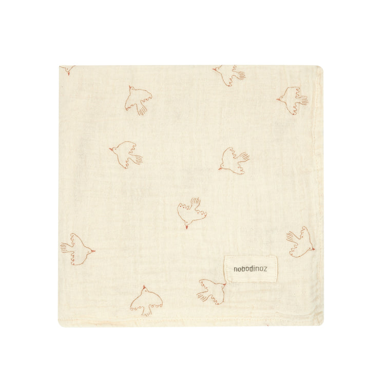 WABI SABI. Κουβερτάκι αγκαλιάς Brown hoshi birds 70x70