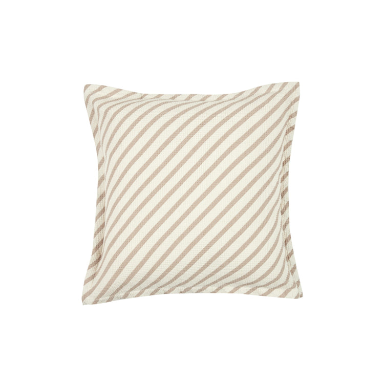 LANDSCAPE. Waffle square cushion 45x45 Stripes Natural