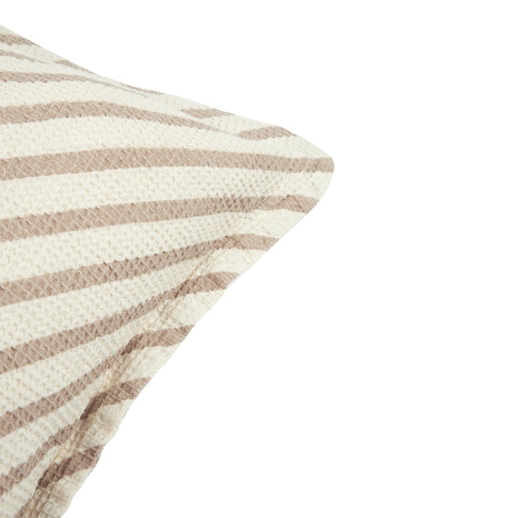 LANDSCAPE. Waffle square cushion 45x45 Stripes Natural