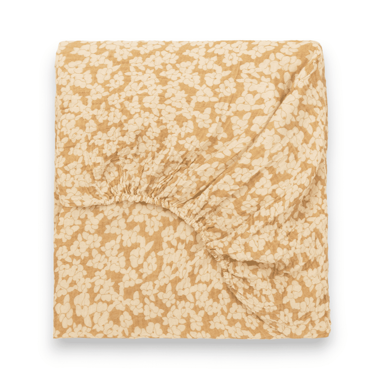WABI SABI. Washed BB fitted sheet 70x140 Golden Brown Sakura