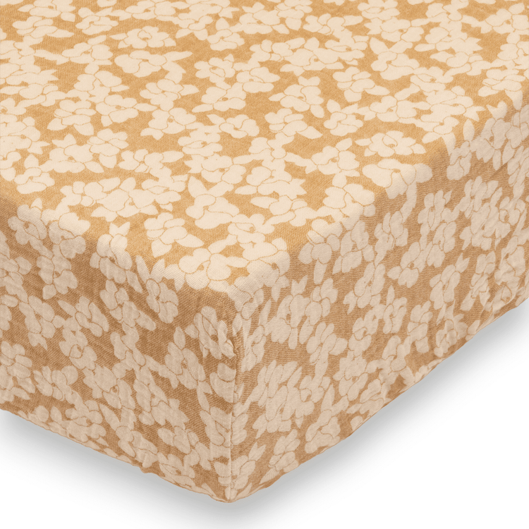 WABI SABI. Washed BB fitted sheet 70x140 Golden Brown Sakura
