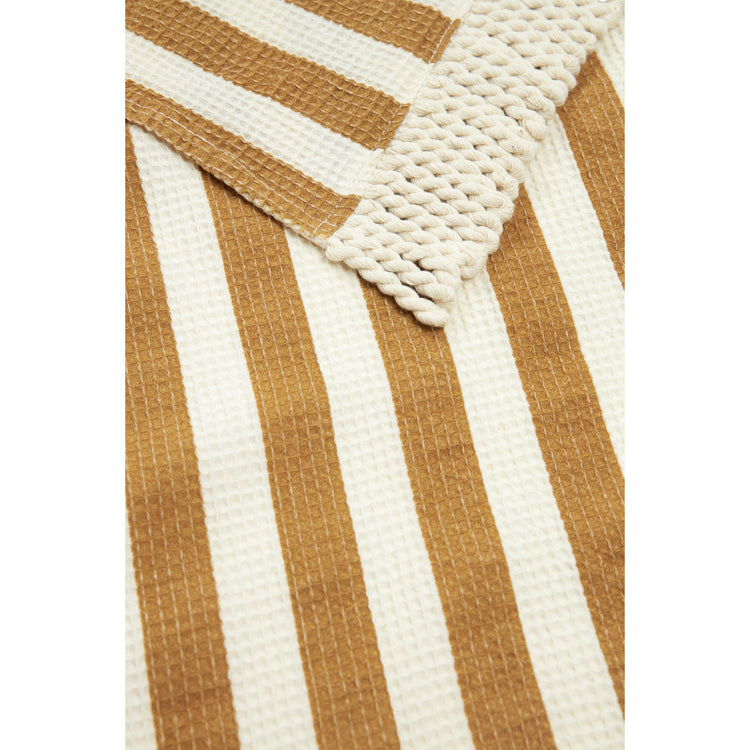 PORTOFINO. Πετσέτα παραλίας XL Honey Stripes Waffle