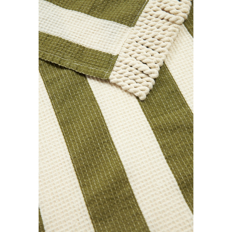 PORTOFINO. Πετσέτα παραλίας Pistachio Stripes Waffle 84 x 150 εκ.