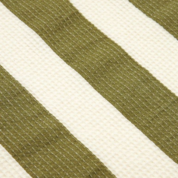 PORTOFINO. Πετσέτα παραλίας Pistachio Stripes Waffle 84 x 150 εκ.