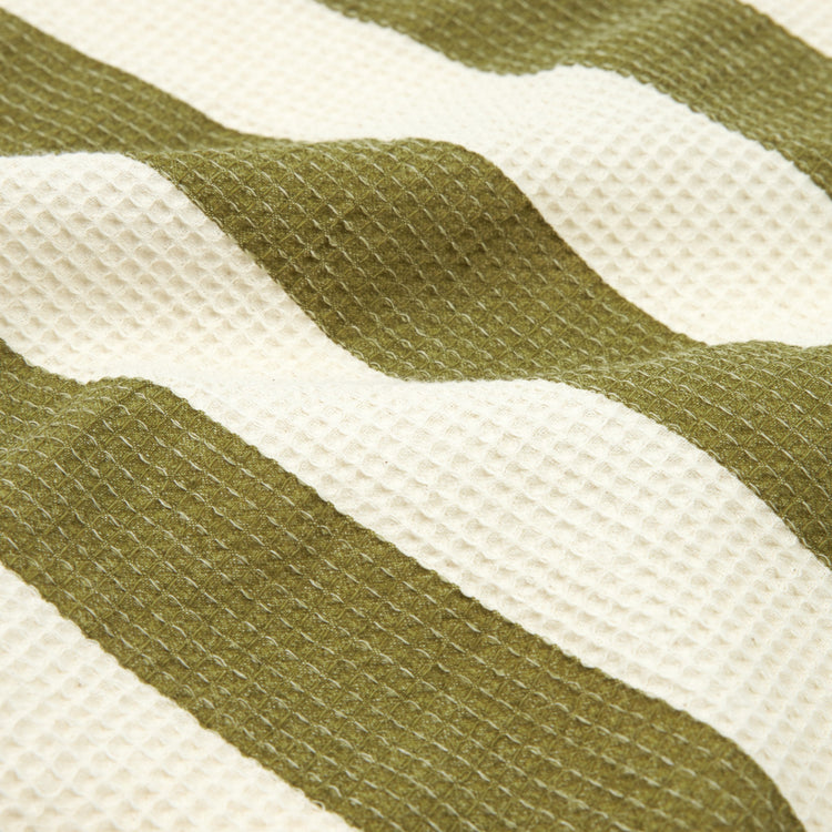 PORTOFINO. Πετσέτα παραλίας Pistachio Stripes Waffle 84 x 150 εκ.