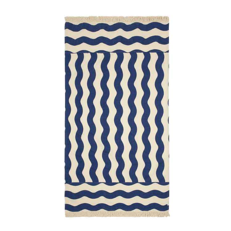 PORTOFINO. Beach towel Portofino Blue Waves Waffle