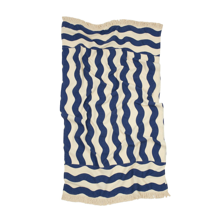 PORTOFINO. Beach towel Portofino Blue Waves Waffle