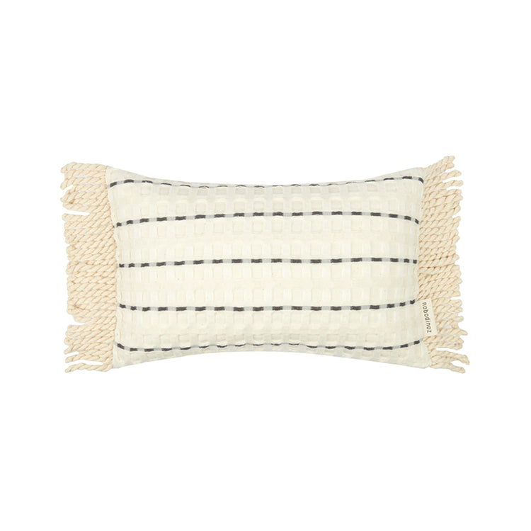 PORTOFINO. Waterproof cushion Portofino Black Stripes Large Waffle
