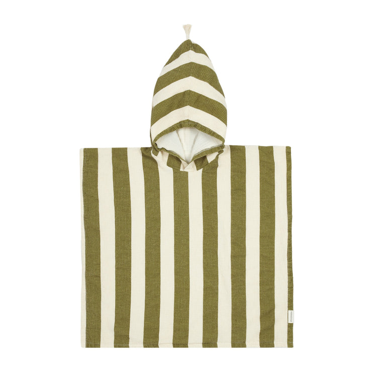 PORTOFINO. Πόντσο παραλίας Pistachio Stripes Waffle 3-6 ετών
