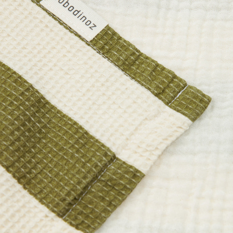 PORTOFINO. Πόντσο παραλίας Pistachio Stripes Waffle 3-6 ετών