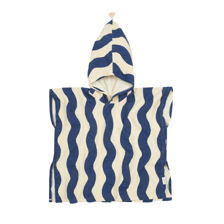 PORTOFINO. Πόντσο παραλίας Blue Waves Waffle 3-6 ετών