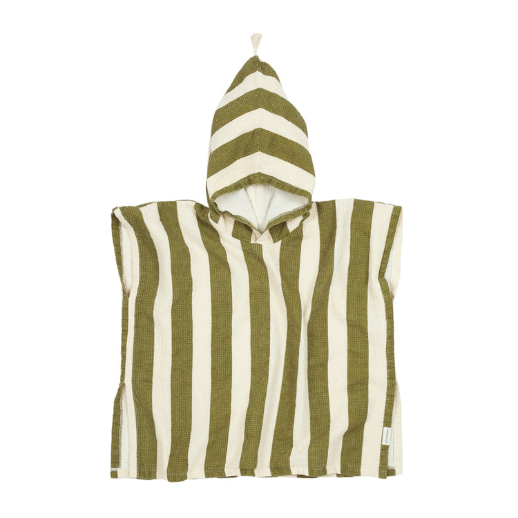PORTOFINO. Πόντσο παραλίας Pistachio Stripes Waffle 6-9 ετών