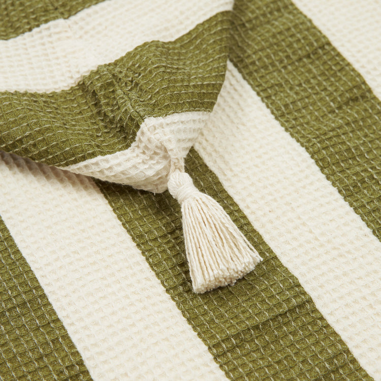 PORTOFINO. Beach poncho with cotton gauze lining Portofino Pistachio Stripes Waffle 6-9 years