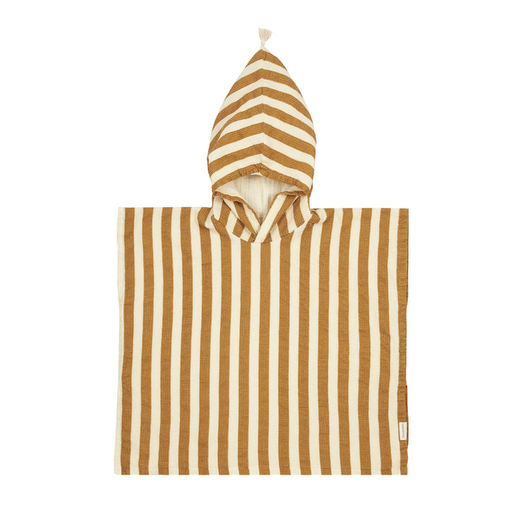 PORTOFINO. Πόντσο παραλίας Honey Stripes Waffle 6-9 ετών