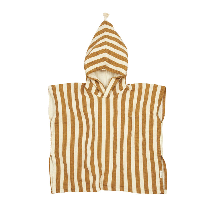 PORTOFINO. Πόντσο παραλίας Honey Stripes Waffle 6-9 ετών
