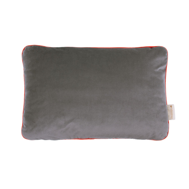 VIBES. Double-Sided Rectangular Cushion Eco-Velvet Slate Grey 44x28x9