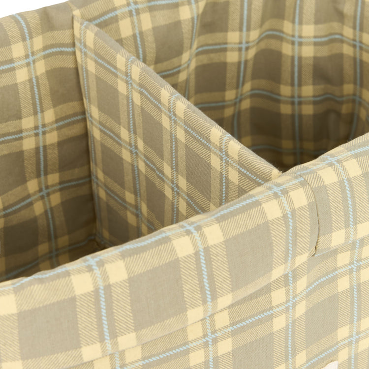 STORIES LTD. Double storage basket Green Lemon Squares