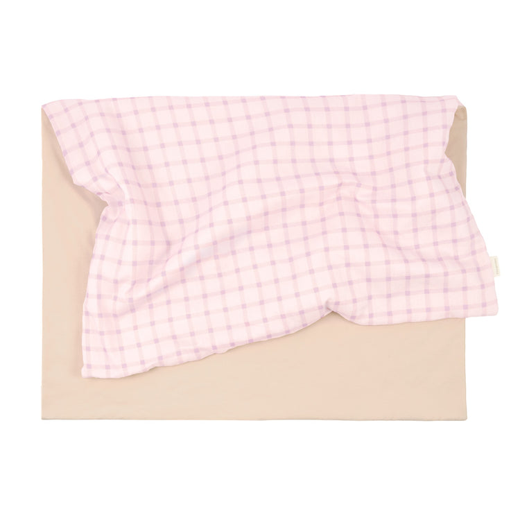 STORIES. New born blanket Limited edition Mauve Pink Squares 70x100