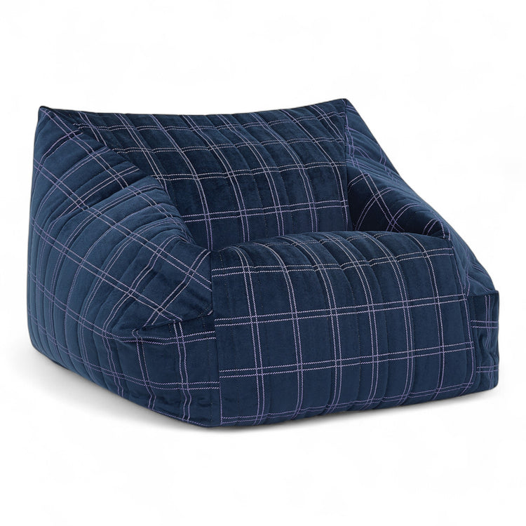 VELVET. Υφασμάτινη πολυθρόνα παιδική Chelsea Night blue purple windowpane