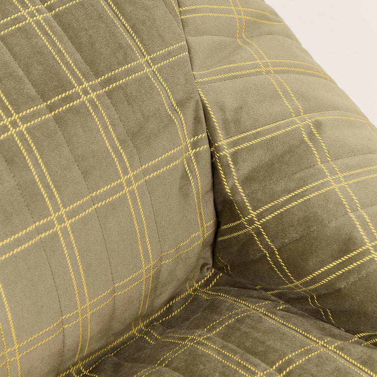 VELVET. Υφασμάτινη πολυθρόνα παιδική Chelsea Light green lemon windowpane