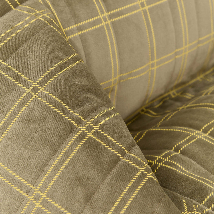 VELVET. Υφασμάτινη πολυθρόνα παιδική Chelsea Light green lemon windowpane