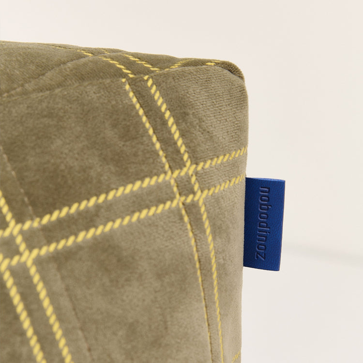 VELVET. Υφασμάτινη πολυθρόνα παιδική Chelsea Light green lemon windowpane
