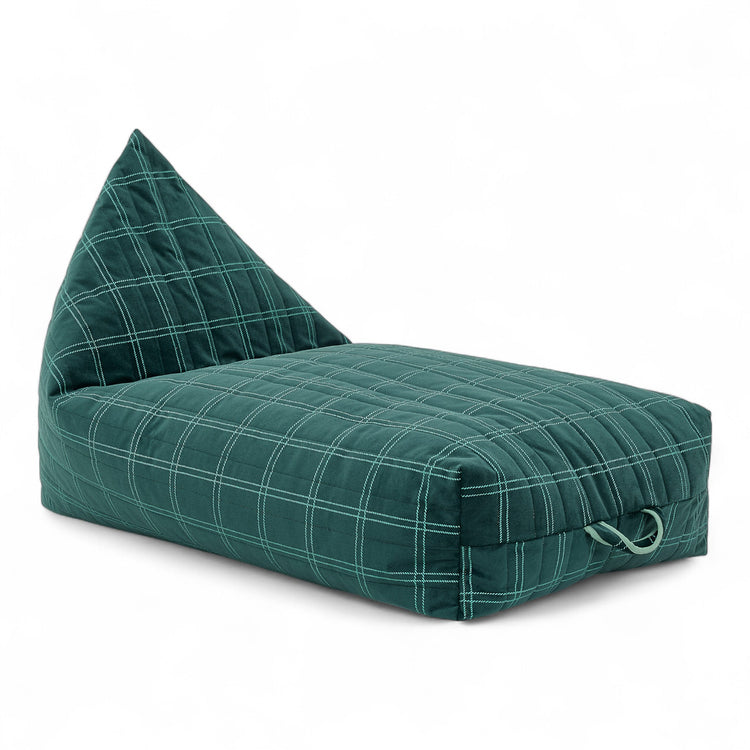 OASIS. Παιδικό πουφ Eco - Velvet Green mint windowpane
