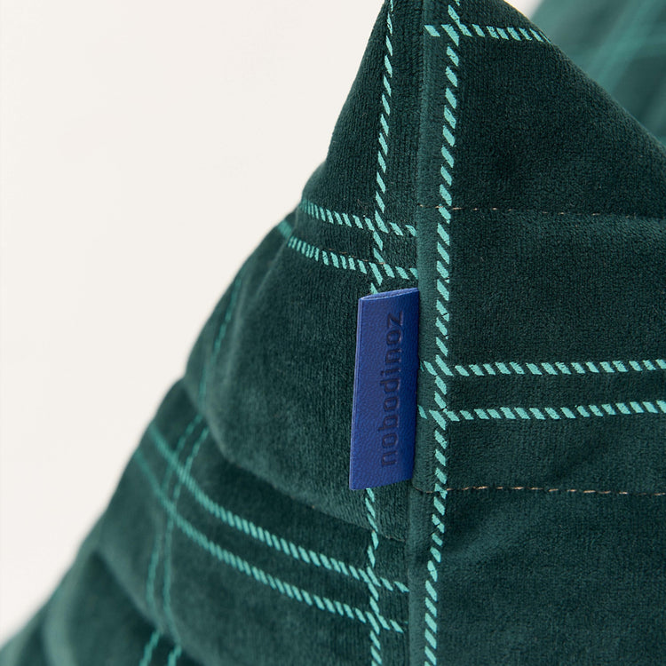 OASIS. Παιδικό πουφ Eco - Velvet Green mint windowpane