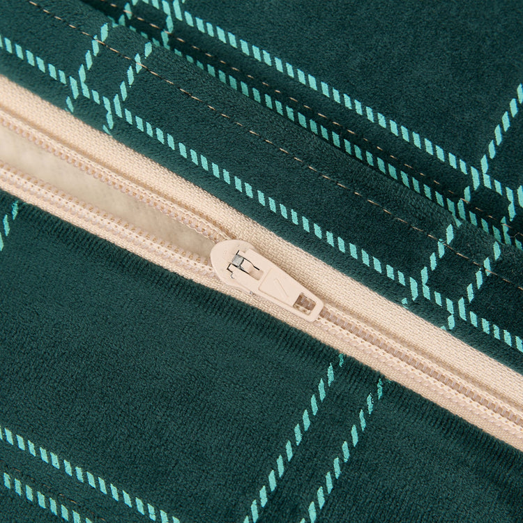 OASIS. Παιδικό πουφ Eco - Velvet Green mint windowpane