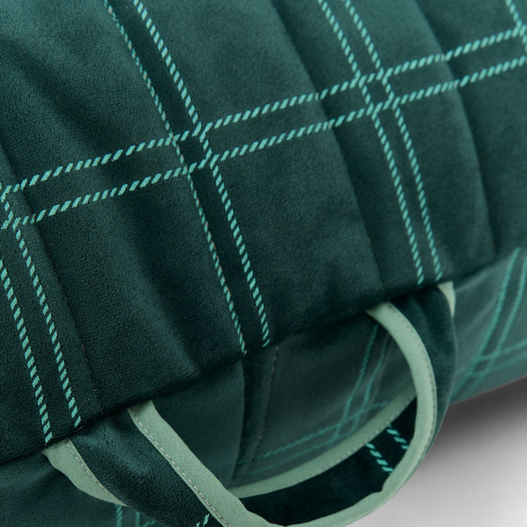 OASIS. Παιδικό πουφ Eco - Velvet Green mint windowpane