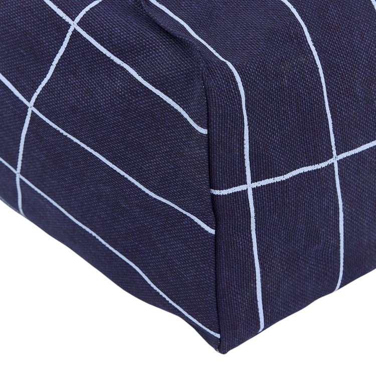 VIBES. Υφασμάτινη παιδική πολυθρόνα-πουφ Navy blue grid vintage effect
