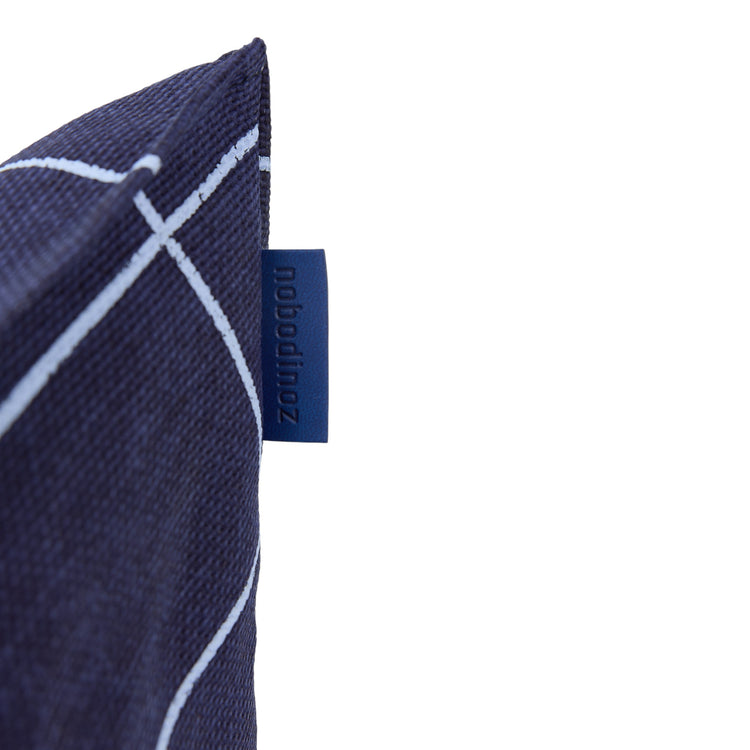 VIBES. Υφασμάτινη παιδική πολυθρόνα-πουφ Navy blue grid vintage effect